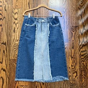 Hayden Denim two toned midi skirt